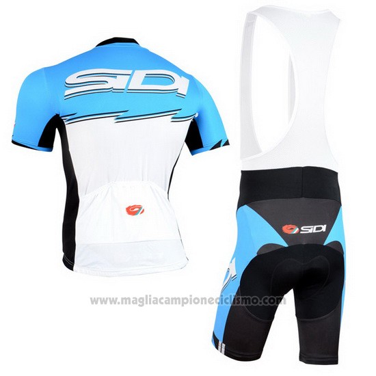 2015 Abbigliamento Ciclismo Castelli SIDI Celeste e Bianco Manica Corta e Salopette
